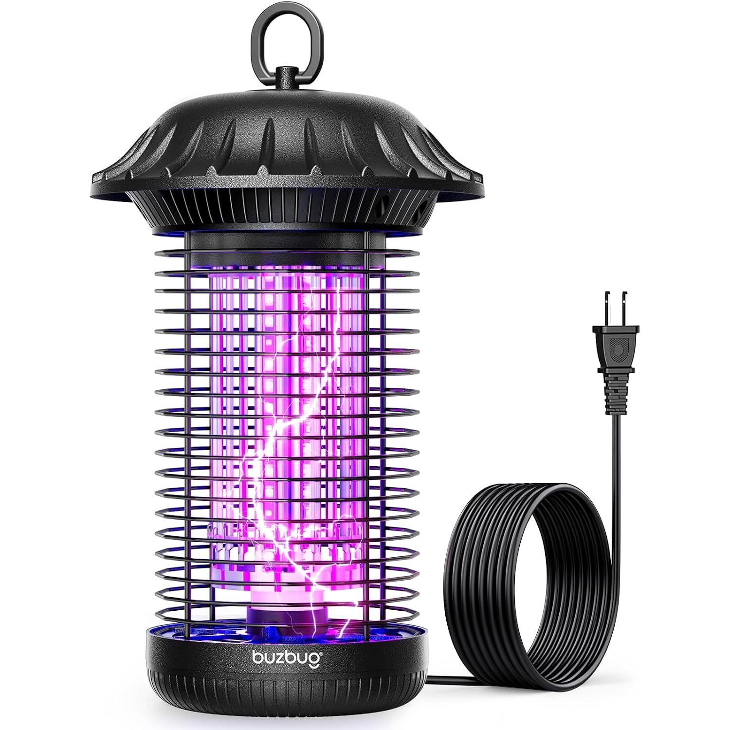 Buzbug Led Bug Zapper Indoor Outdoor, Up To 50000 Hrs Lifespan Lamp, Energy Saving & Dual Band Attraction, 5.6 Ft Power Cord, High Voltage Mosquito Fly Zapper Trap Killer -Mo008C