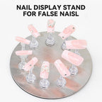 Nail Stands for Press On Nails Painting Display Practice, Powerful Magnetic Nail Tip Holders for Diy Design, Heart Nail Art Stand with 200 PCS Double-Sided Tapes Home Salon Use (Silver)