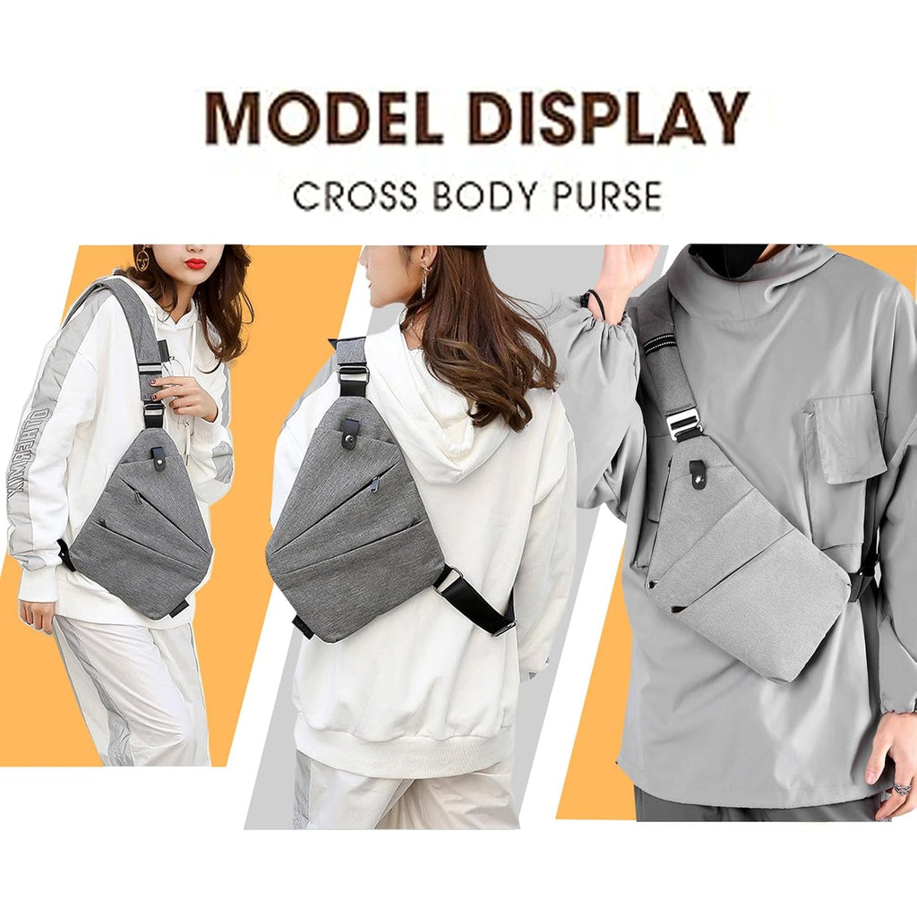 Crossbody Travel Bags For Women, Anti Theft Proof Safe Slim Sling Travel Purses, Personal Flex Shoulder Bag For Men Women