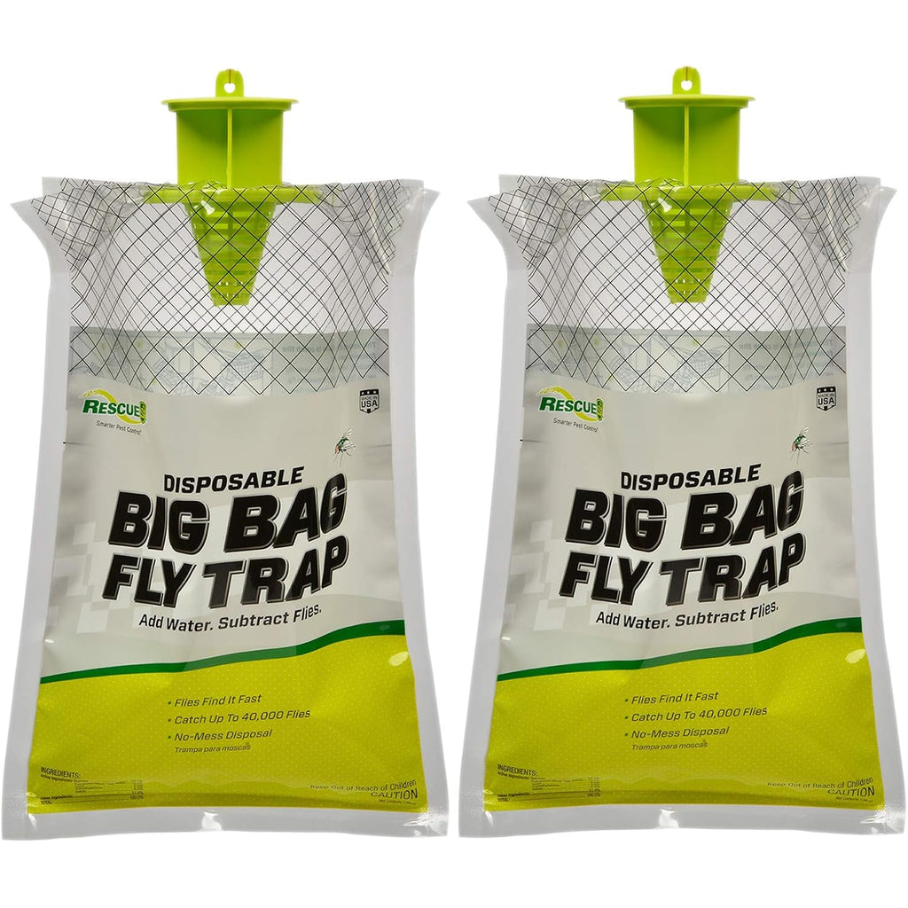 Rescue! Big Bag Fly Trap – Disposable, Outdoor Use - 2 Traps