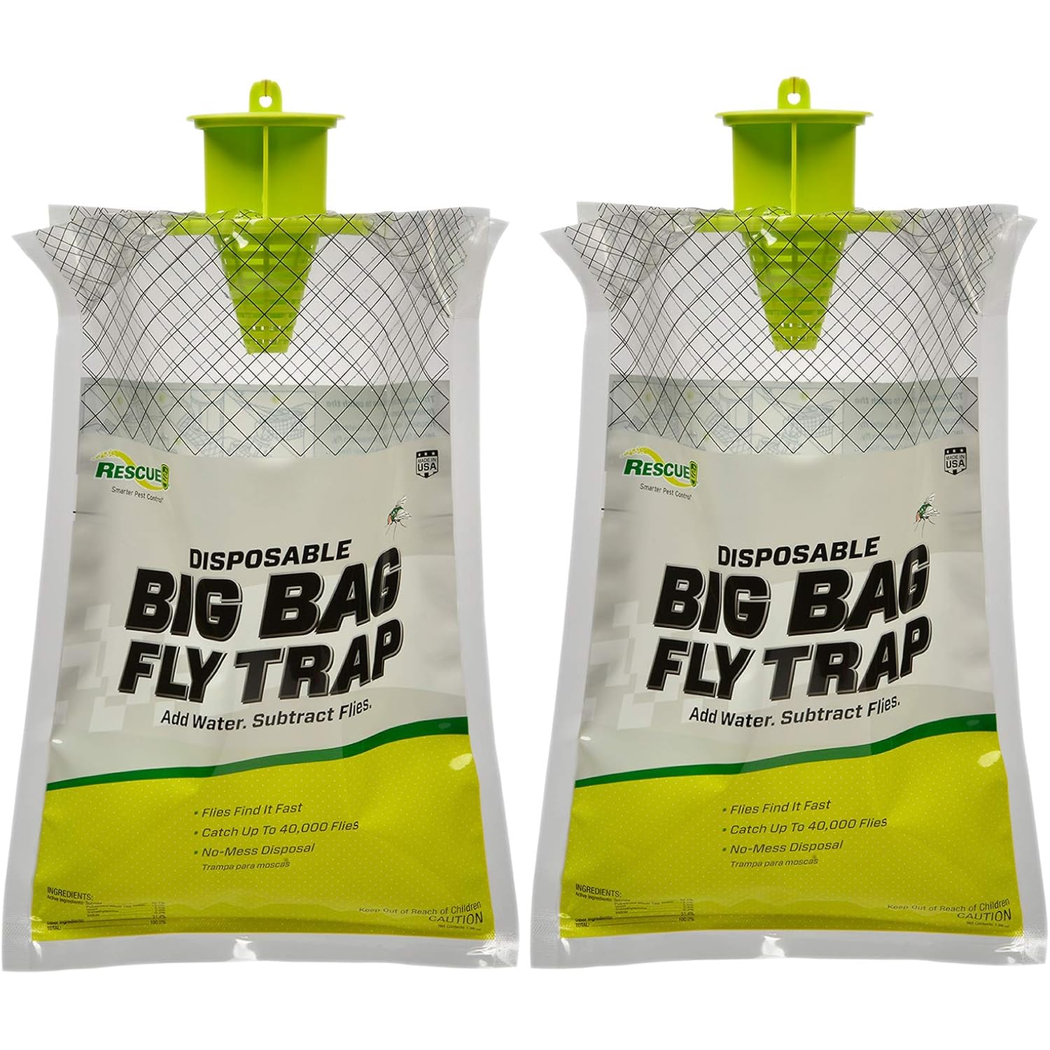 Rescue! Big Bag Fly Trap – Disposable, Outdoor Use - 2 Traps