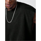 Gorglitter Men'S Dolman Sleeve Crop Vest Top T Shirts Crewneck Loose Pullover Tank Tops