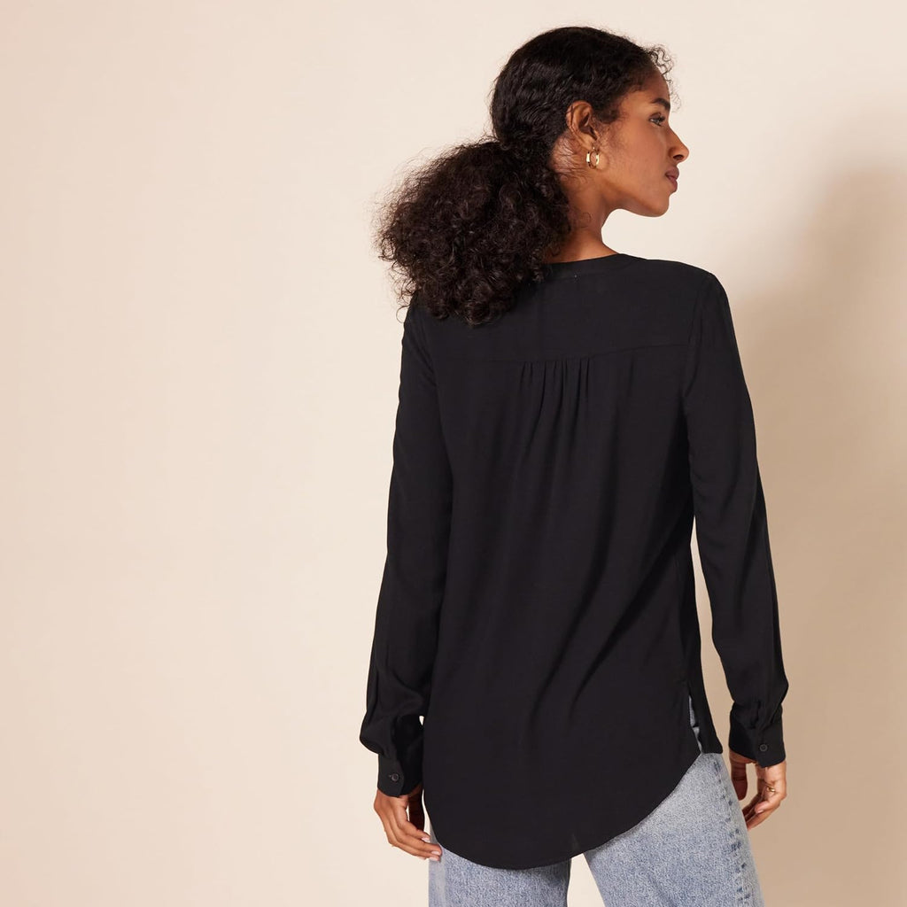 Amazon Essentials Women'S Long-Sleeve Woven Blouse, Office Work Business Casual
