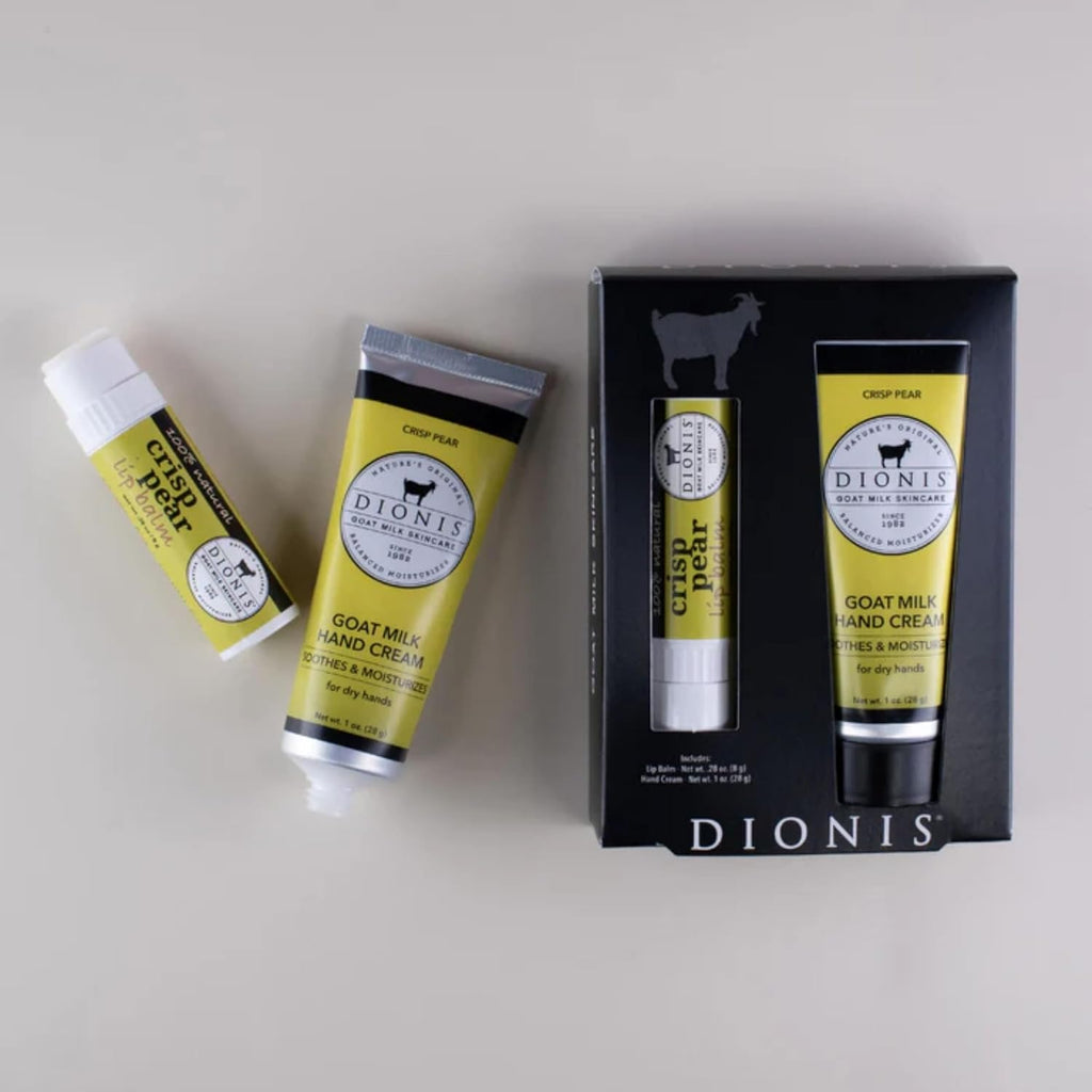 Dionis Goat Milk Crisp Pear Hand Cream and Lip Balm Set