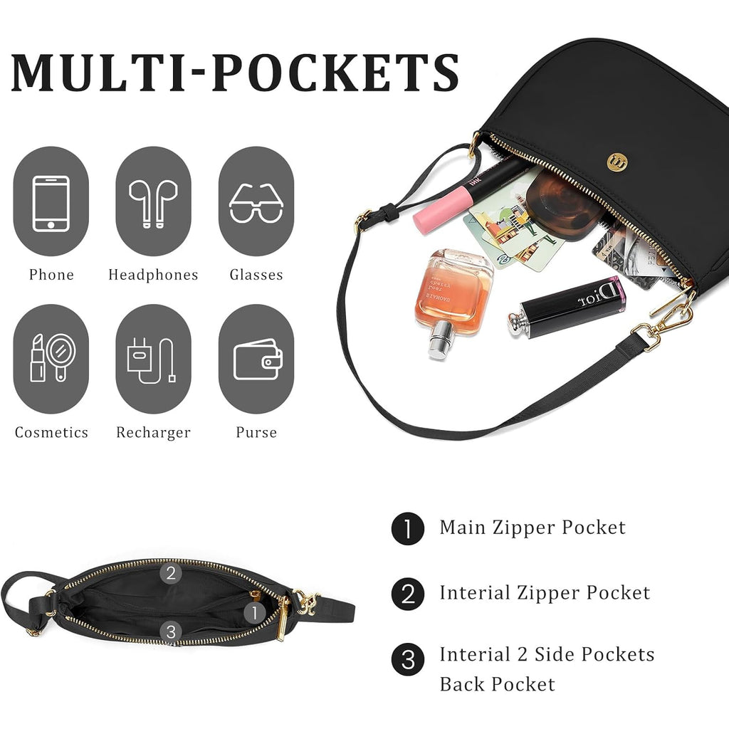 Shoulder Bag For Women Handbags With Adjustable Strap Underarm Purse Mini Clutch Purses Trendy Crescent Bags 1L