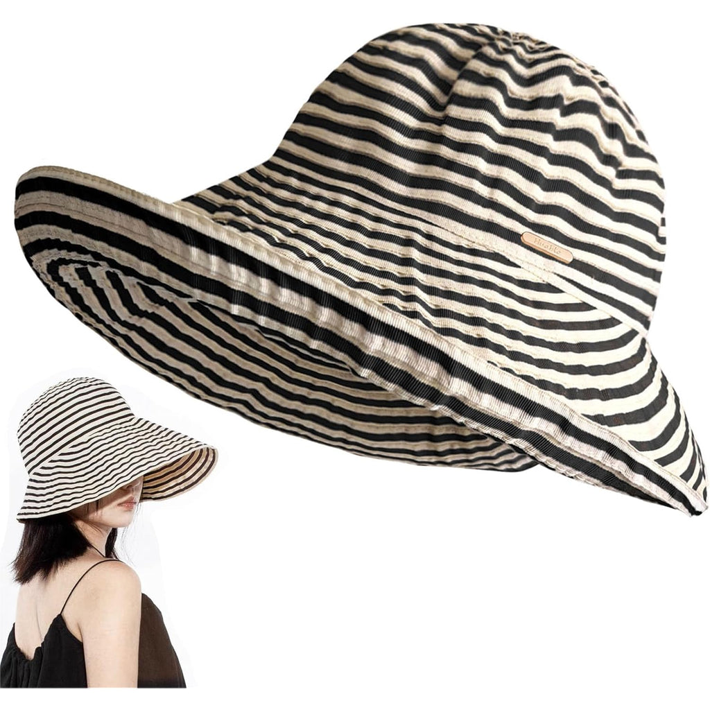 Kettle Brim Sun Hats for Women Lanai Hat Floppy Packable SPF UPF 50 UV Protection Beach Vacation Hat Striped