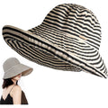 Kettle Brim Sun Hats for Women Lanai Hat Floppy Packable SPF UPF 50 UV Protection Beach Vacation Hat Striped