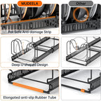 Mudeela Pots And Pans Organizer Rack For Under Cabinet, Expandable 11.81''-22.85'' Pot Lid Kitchen Cabinet Organizer Holder With 10 Adjustable Compartment Cutting Board Organizer For Pan Lid, Bakeware
