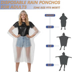 30 Pack Disposable Rain Ponchos For Adults, Emergency Clear Poncho With Hood Waterproof Bulk Plastic Rain Coat Family Pack For Hiking, Camping, Travel