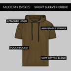 Short Sleeve Hoodie For Men, Breathable Athletic Hooded T Shirts, Mens Gym Workout Pullover Hoodies