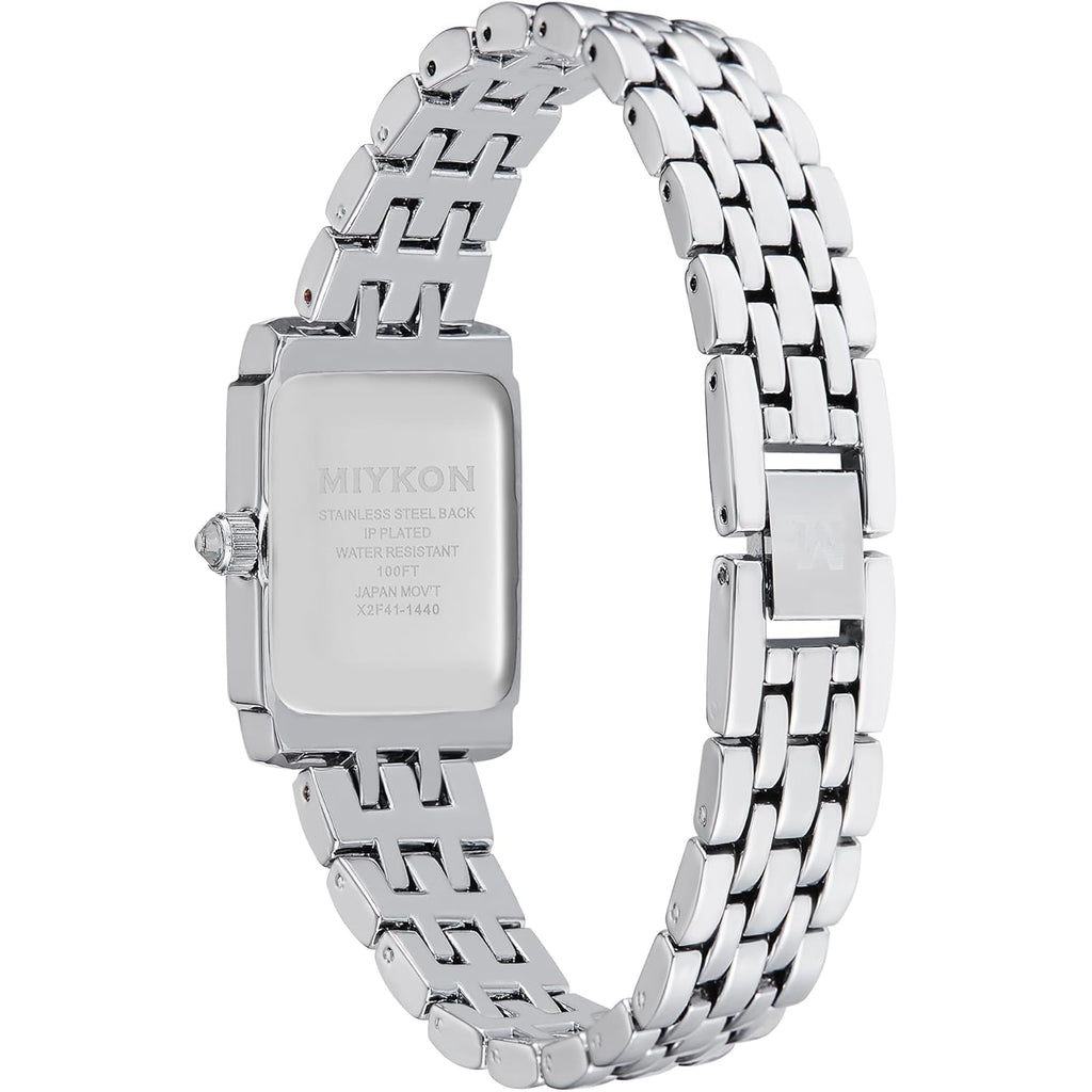 Miykon Dainty Watches for Women - Small Face Square Womens Watch with Genuine Crystals, Classic Luxury Style Bracelet Watch for Petite Thin Wrists, Cute & Unique - Japanese Quartz, Waterproof to 100ft