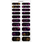 JMEOWIO Gel Nail Stickers Purple Red Black Semi Cured Gel Nail Strips Wraps UV/LED Nails Art Design Decoration Accessories
