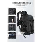 70L Travel Backpack With Vacuum Compression System | 70L Vacuum Backpack, 2 Detachable Tpu Bags, Tsa Lock, Fits 16" Laptop, Water-Resistant Travel & Business