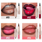 Baisen Diary 2-In-1 Double-Ended Matte Lip Liner & Lip Gloss Duo, Berry Pink Ombre Lip Combo Pencil, Lip Liner And Lipstick Gloss Set For Defined & Fuller Looking Lips, #03 Berry Pink
