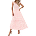 Prettygarden Womens Summer Dress Casual Square Neck Ruffle Strap Gingham Smocked Midi Flowy A Line Beach Vacation Sun Dresses