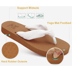 Kuailu Flip Flops For Women With Arch Support Yoga Mat Comfortable Summer Beach Walking Thong Cushion Sandals Slip On Indoor Outdoor