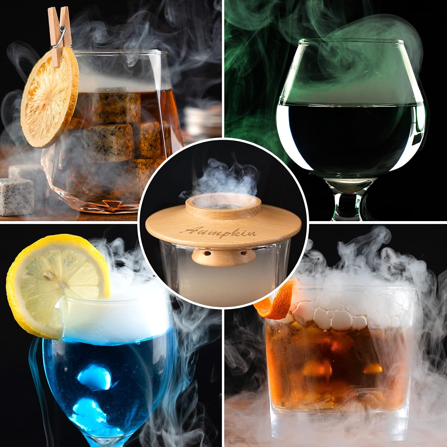 Cocktail Smoker Kit With Torch – 6 Flavors Wood Chips – Bourbon, Whiskey Smoker Infuser Kit, Old Fashioned Drink Smoker Kit, Birthday Bourbon Whiskey Gifts For Men, Dad, Husband (Without Butane)