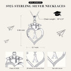 Iefil 2026 Graduation Gifts for Women Her - 925 Sterling Silver Heart Initial Letter Necklace, 2026 College Graduation Gifts for Women Her
