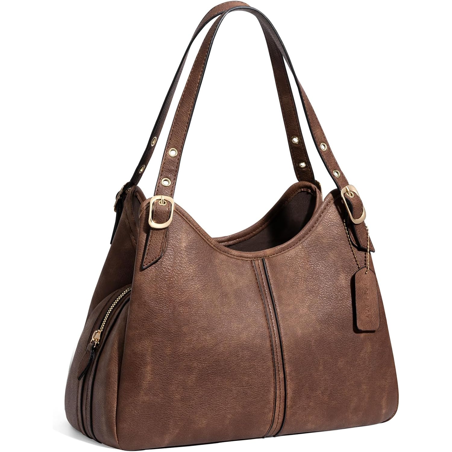 Vintage Hobo Handbag For Women, Soft Leather Shoulder Bag, Slouchy Crescent Purse With Large Capacity Everyday Tote