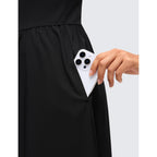 Crz Yoga V Neck Maxi Casual Tank Dress | Removable Pads, Flowy, Side Pockets, Adjustable Straps, Travel, Sleeveless, Outfits For Women