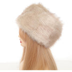 Russian Hat Winter Faux Fur Hats Cossack Hat Warm Russian Style Cap for Women