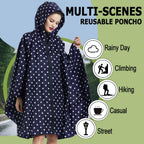 Fashion Hooded Rain Poncho Waterproof Raincoat Jacket With Pocket For Women/Men/Adult