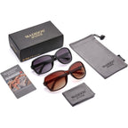 Madison Avenue 2 Pack Classic Vintage Sunglasses for Women, Fashion Sun Glasses with UV400 Protection 2pack-black/Brown