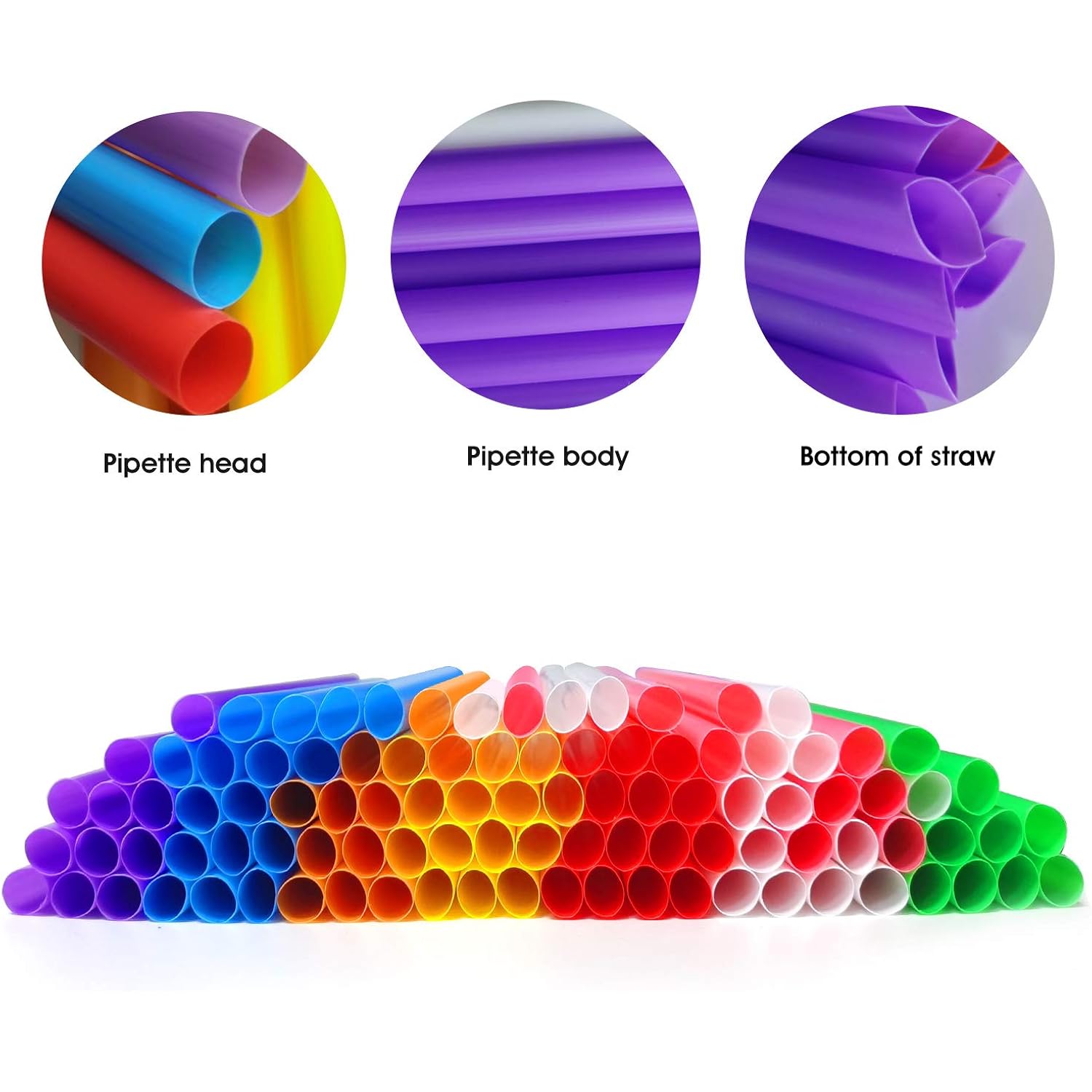 100 Pcs Jumbo Smoothie Straws Boba Straws,Individually Wrapped Multi Colors Disposable Plastic Large Wide-Mouthed Milkshake Bubble Tea Drinking Straw(0.43" Diameter And 9.45" Long)