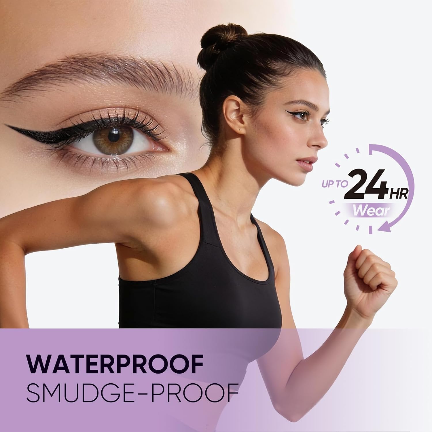 2Chill 2-Pack Rotating Eyeliner Stamp Pen, Dual-Ended Winged Eyeliner Stamp, Cat Eye Tool, Waterproof & Smudge-Proof, Long-Lasting Make Up, Matte Finish, Liquid Eyeliner For Beginners, Black & Brown