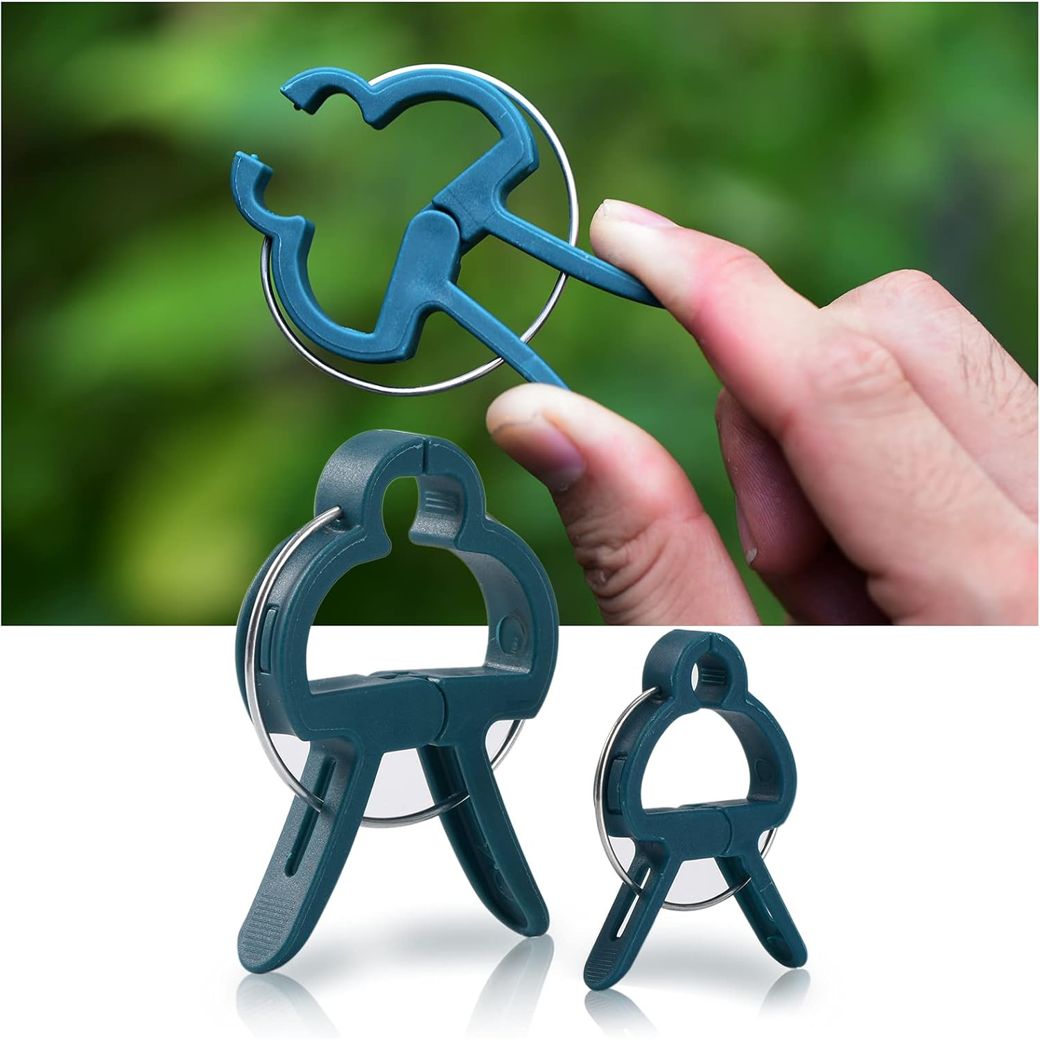 Perszen Plant Support Clips, 80 Pcs Gentle Flower Plant Clamps For Supporting Vine Climbing Plants, Gardening Lever Loop Gripper Clips Help Stems Vines Grow Straight Upright, 2 Sizes In One Pack