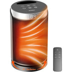 Space Heater, Winhl Small Portable Electric Heaters For Indoor Use With Thermostat And Remote, 70°Oscillation, 12H Timer, 5 Modes, 1500W Ptc Ceramic Fast Safety Heat For Office Bedroom Home