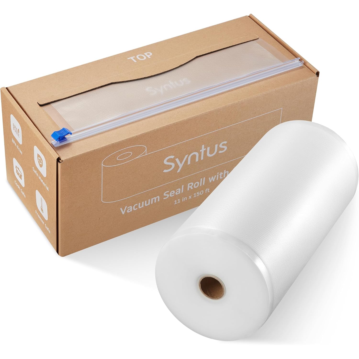 Syntus 11" X 150' Vacuum Sealer Bags For Food With Cutter, Vacuum Sealer Bags Roll Keeper Bpa-Free Heavy-Duty Commercial Grade For Food Storage, Meal Prep And Sous Vide