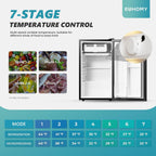Euhomy 3.2 Cu.Ft Mini Fridge With Freezer, Single Door Compact Refrigerator, Adjustable Thermostat, Mini Refrigerator Energy Saving, Mini Fridge For Bedroom, Dorm, Office, Black