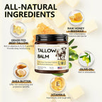 Veakoo Beef Tallow For Skin, Organic Whipped Tallow And Honey Balm, Grass Fed Beef Tallow Face Moisturizer, Natural Tallow Skin Care Cream Body Butter, Nourish And Soothe Dry Skin