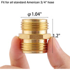 Garden Hose Connector, Male To Male Hose Adapter, 2 Pack 3/4 Inch Brass Water Hose Connector For Female Hose To Female Hose,(3/4" Ght Double Male) | Male To Male Hose Adapter, For Female Hose To Female Hose