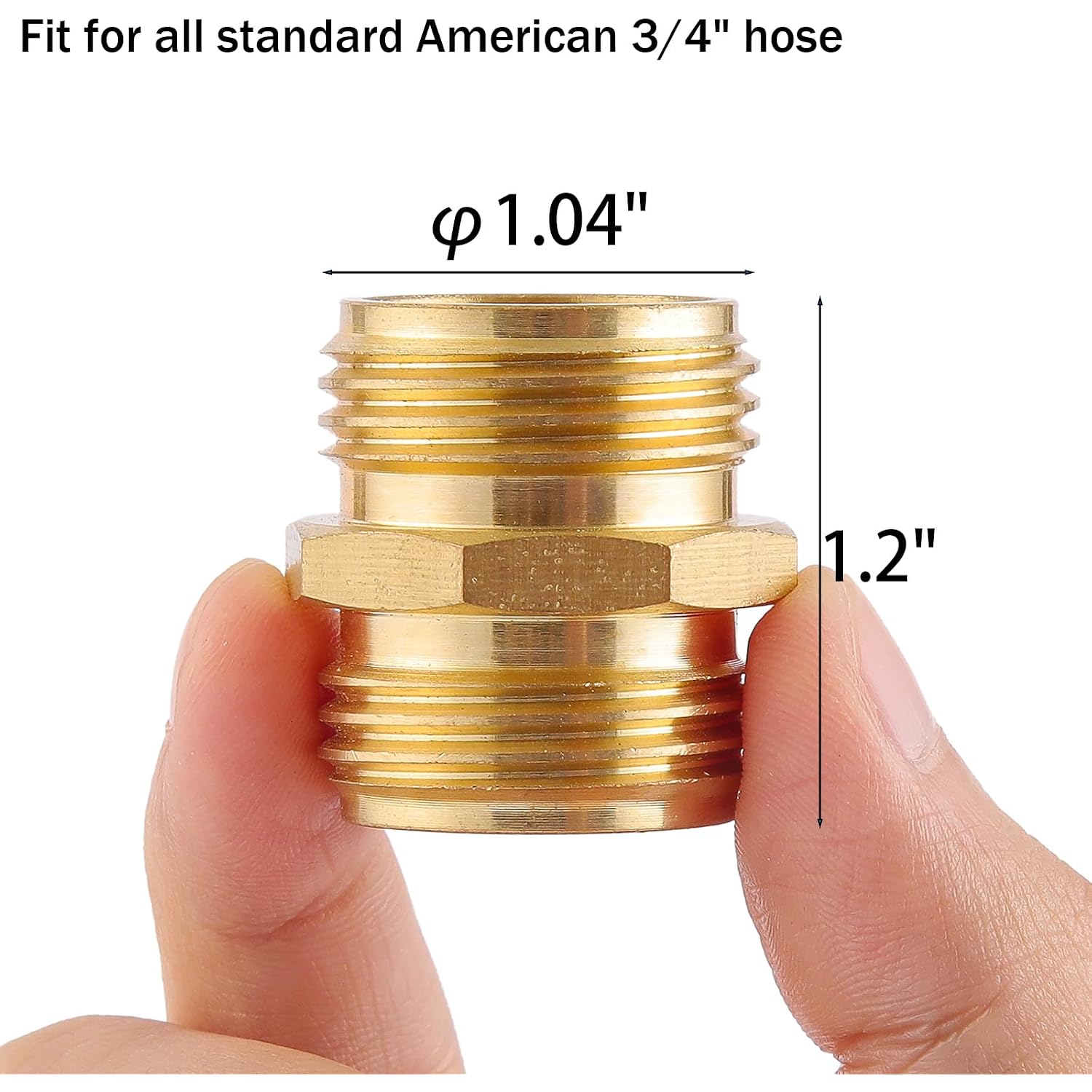 Garden Hose Connector, Male To Male Hose Adapter, 2 Pack 3/4 Inch Brass Water Hose Connector For Female Hose To Female Hose,(3/4" Ght Double Male) | Male To Male Hose Adapter, For Female Hose To Female Hose
