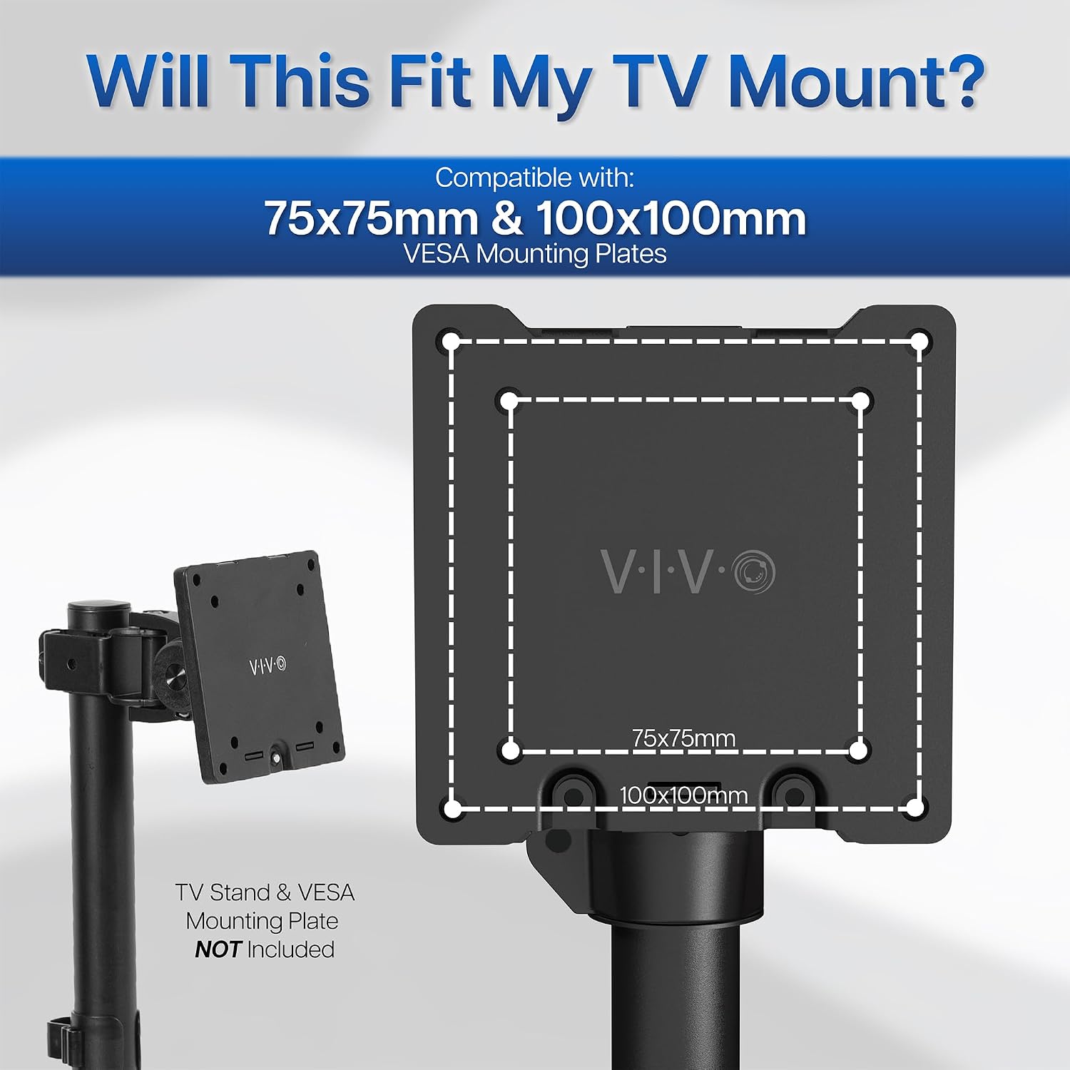 Vivo Steel Vesa Lcd Led Tv Mount Adapter Plate Bracket For Screens 32 To 55 Inches, Conversion Kit For Vesa 50X50-100X100 To 200X100-400X200, Mount-Ad4X2