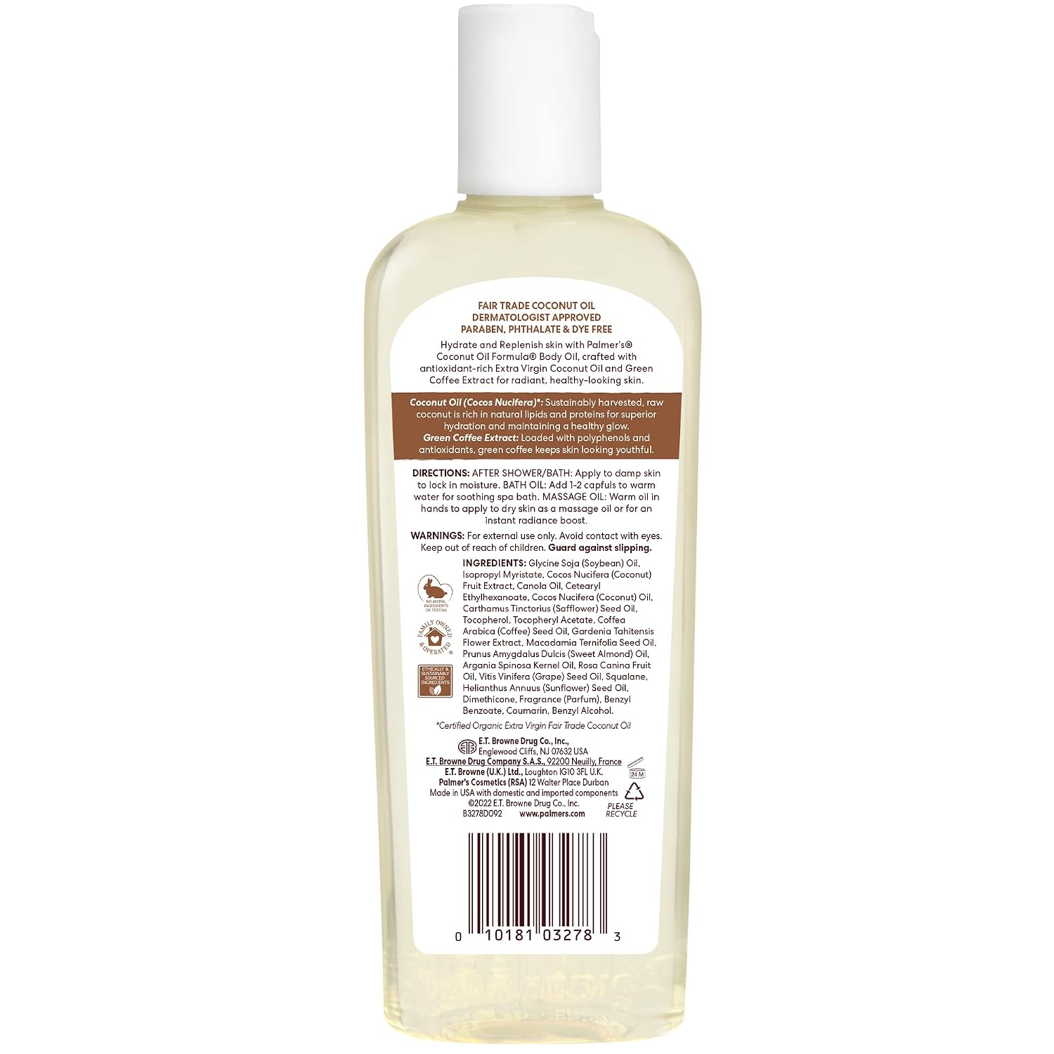 Palmer'S Coconut Oil Formula Body Oil, Body Moisturizer With Green Coffee Extract, Bath Oil For Dry Skin, 8.5 Ounces (Pour Cap)