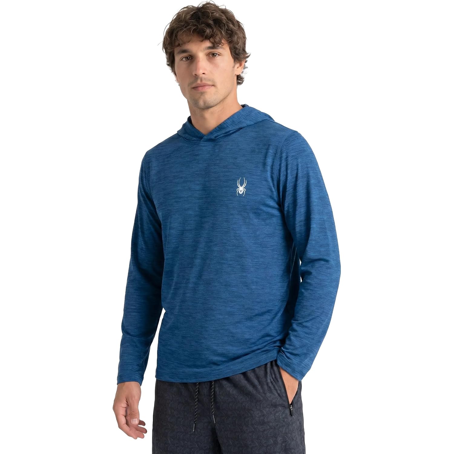 Spyder Men'S Hooded Long Sleeve Rashguard – Upf Sun Protection Quick-Dry Long Sleeve Swim Shirt
