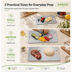 Titanium Cutting Board Set Of 3, 100% Double-Sided Titanium Cutting Boards For Kitchen, Dishwasher Safe Non-Toxic Chopping Boards For Meat, Vegetables, Fruits, Raw And Cooked Food Prep (M+L+Xl）