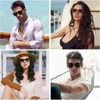 Round Sunglasses for Women Men, Retro 90s Vintage Style, UV400 Eye Protection, Lightweight Fashion Glasse for Travel 1 Pack Leopard Print Gray