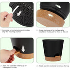 Ynnico Indoor Self Watering Planters With Drainage Holes And Saucers, 8, 7, 6.5, 6, 5.5, 5 Inches, Black, 6 Pots