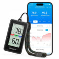 Goveelife 2-In-1 Indoor Outdoor Thermo-Hygrometer, With Ip65 Waterproof | Digital Display, 197Ft Buletooth Range, Notification Alert, 2 Years Data Storage Export, For Home, Camping, Patio, Greenhouse