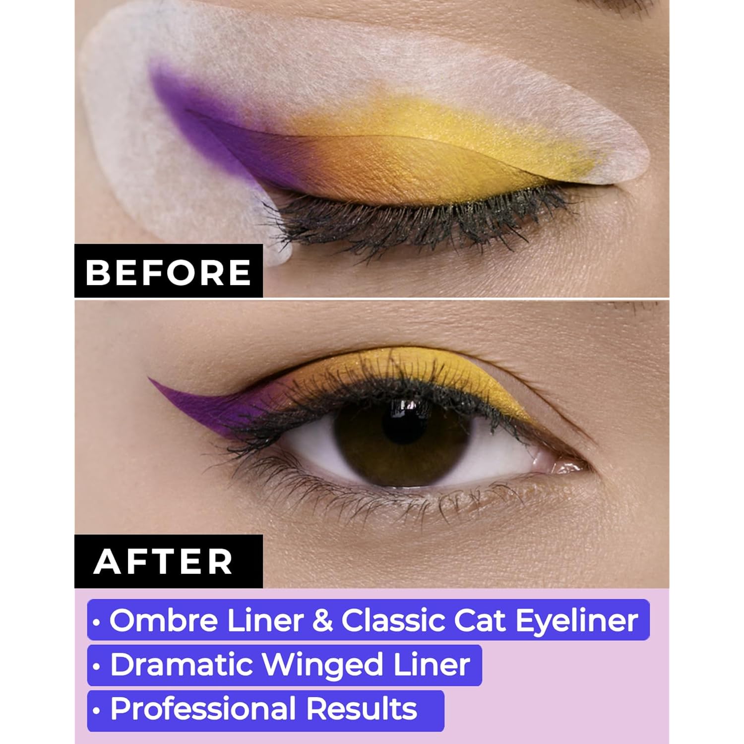 Eyeliner Stencils | Cat Eyeliner Stencil & Winged Eyeliner Tool | Made In Usa & Created By Celebrity Makeup Artist | Reusable And Flexible Eyeliner Tape & Eyeshadow Tape (Pack Of 1)
