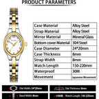 Diaofendi Small Gold Bracelet Watches Vintage Ladies Quartz Wrist Watches Stainless Steel Band,Waterproof.