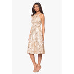 Betsy & Adam Women'S Soutache Lace Halter Sleeveless Knee Length Dress
