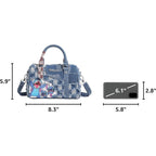 Cute Womens Purses And Handbags, Blue Denim Shoulder Bag Cartoon Crossbody Bags With Detachable Strap