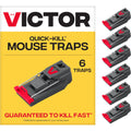 Victor Quick-Kill Mouse Traps, 6-Pack | Easy Set Reusable Snap Traps, Precision Strike Technology, Indoor Mice Control, Pest Management And Rodent Elimination