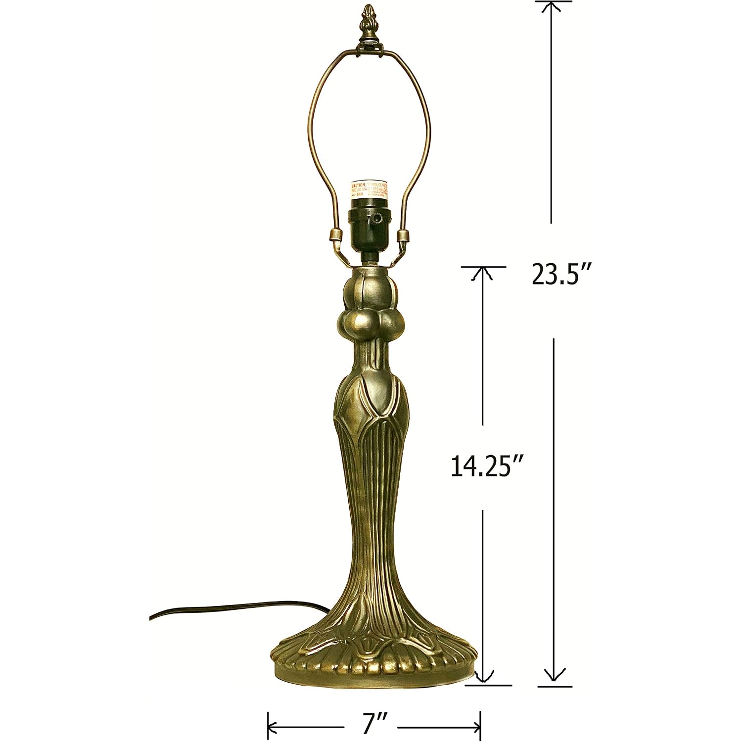 Tiffany Style Large 23.5" Cast Metal Lamp Base No Shade
