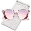 Sunglasses Womens Polarized Sunglasses for Women Men - Mirrored Trendy Shades with UV Protection Sun Glasses A1. Pink Frame/Pink Polarized Lens